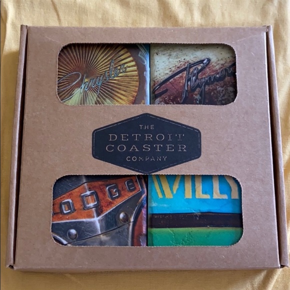 The Detroit Coaster Company Hand Made Ceramic Motor City Drink Coasters - Picture 2 of 12